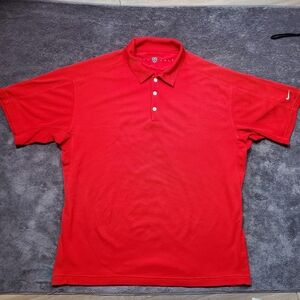Nike Golf Polo Shirt Mens XL Red Short Sleeve Swoosh Waffle Knit Polyester